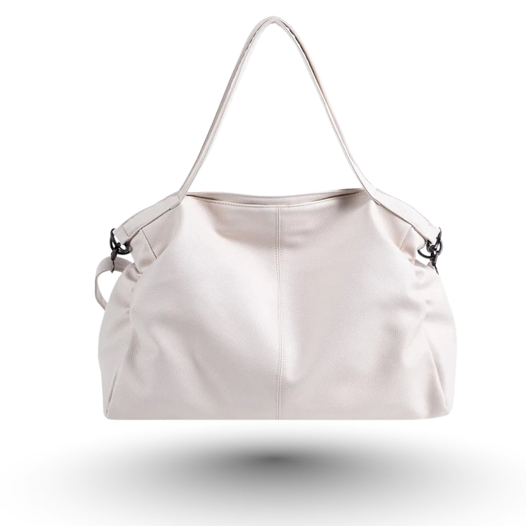 LEA – Sac à main de cours en cuir vegan souple blanc, élégant et fonctionnel.